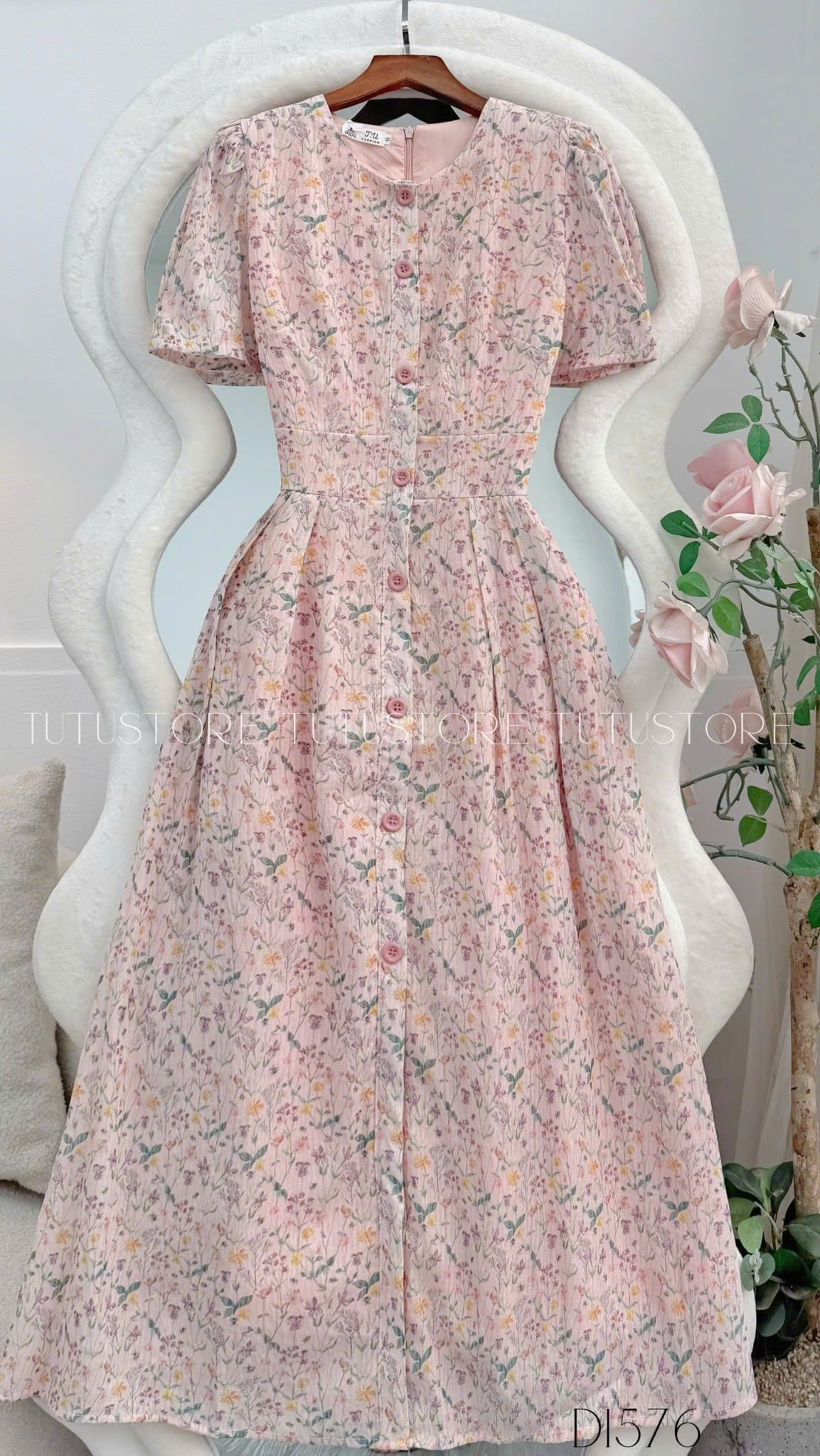 Đầm Thiết Kế Cổ Tròn Dáng Dài Đi Chơi TuTu Store - Mã D1576