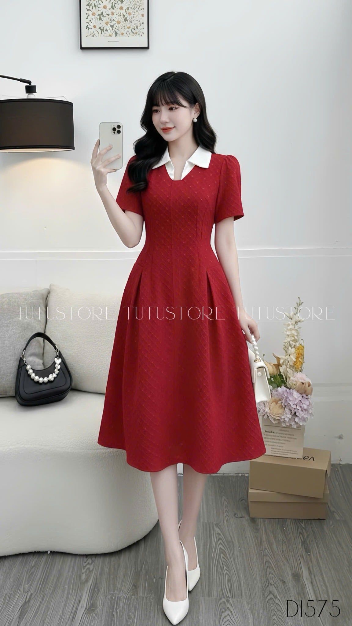 Đầm thiết kế cổ chữ V đi tiệc TuTu Store - Mã D1575