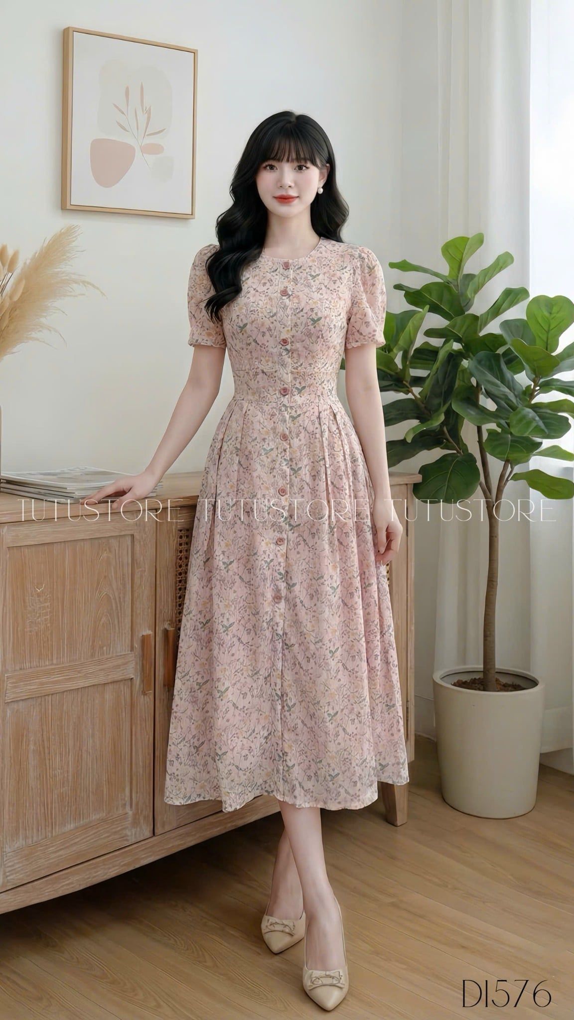 Đầm Thiết Kế Cổ Tròn Dáng Dài Đi Chơi TuTu Store - Mã D1576