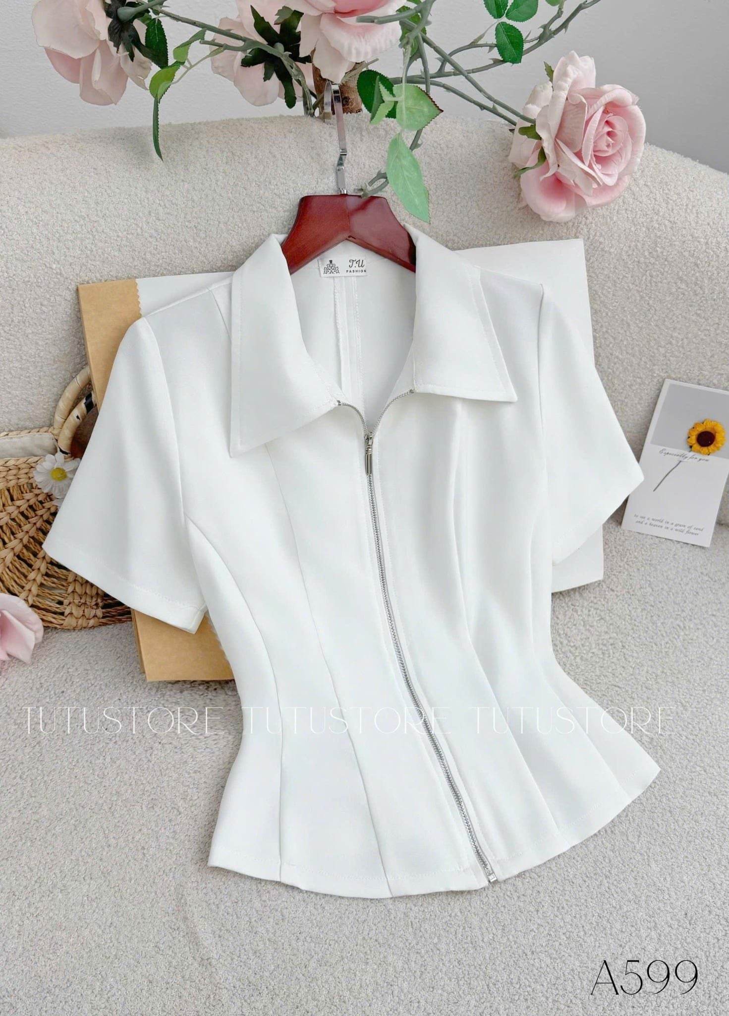 Áo Thiết Kế Cổ Sơ Mi Đi Chơi TuTu Store Mã A599