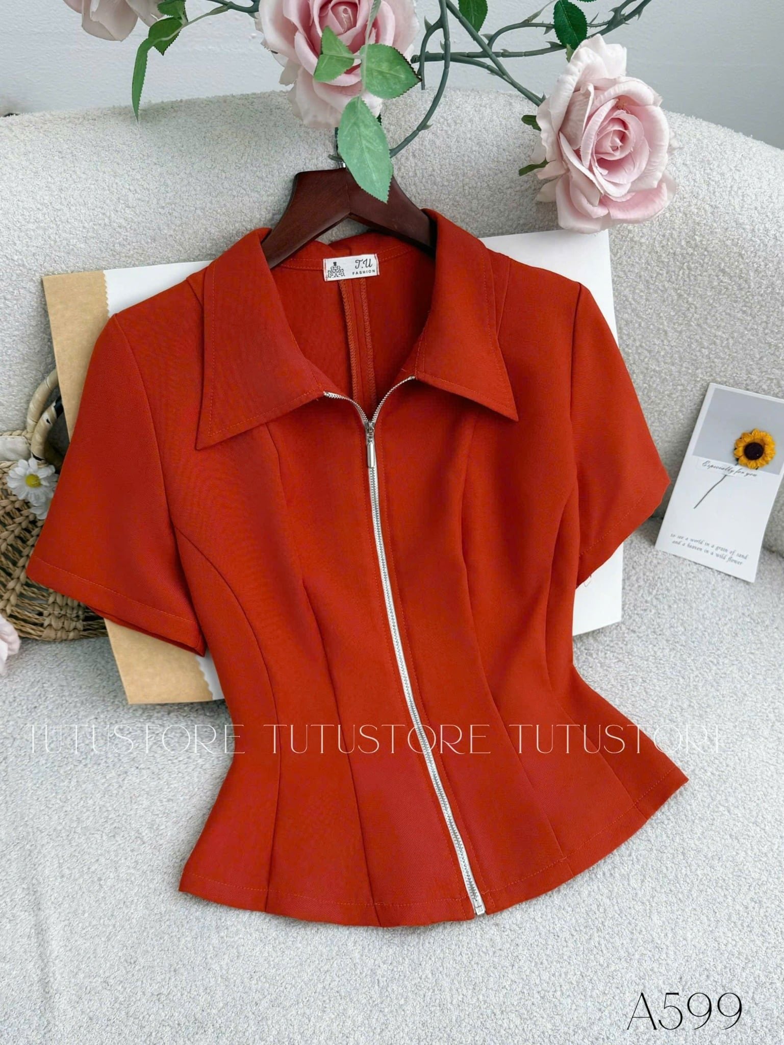 Áo Thiết Kế Cổ Sơ Mi Đi Chơi TuTu Store Mã A599