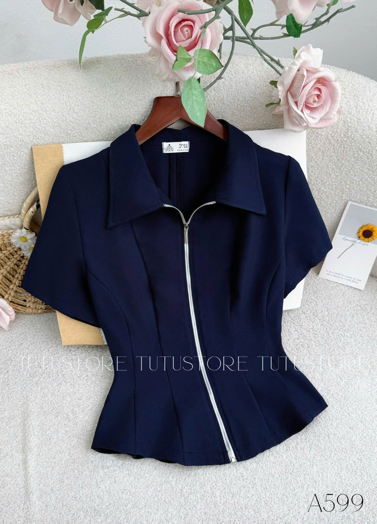 Áo Thiết Kế Cổ Sơ Mi Đi Chơi TuTu Store Mã A599