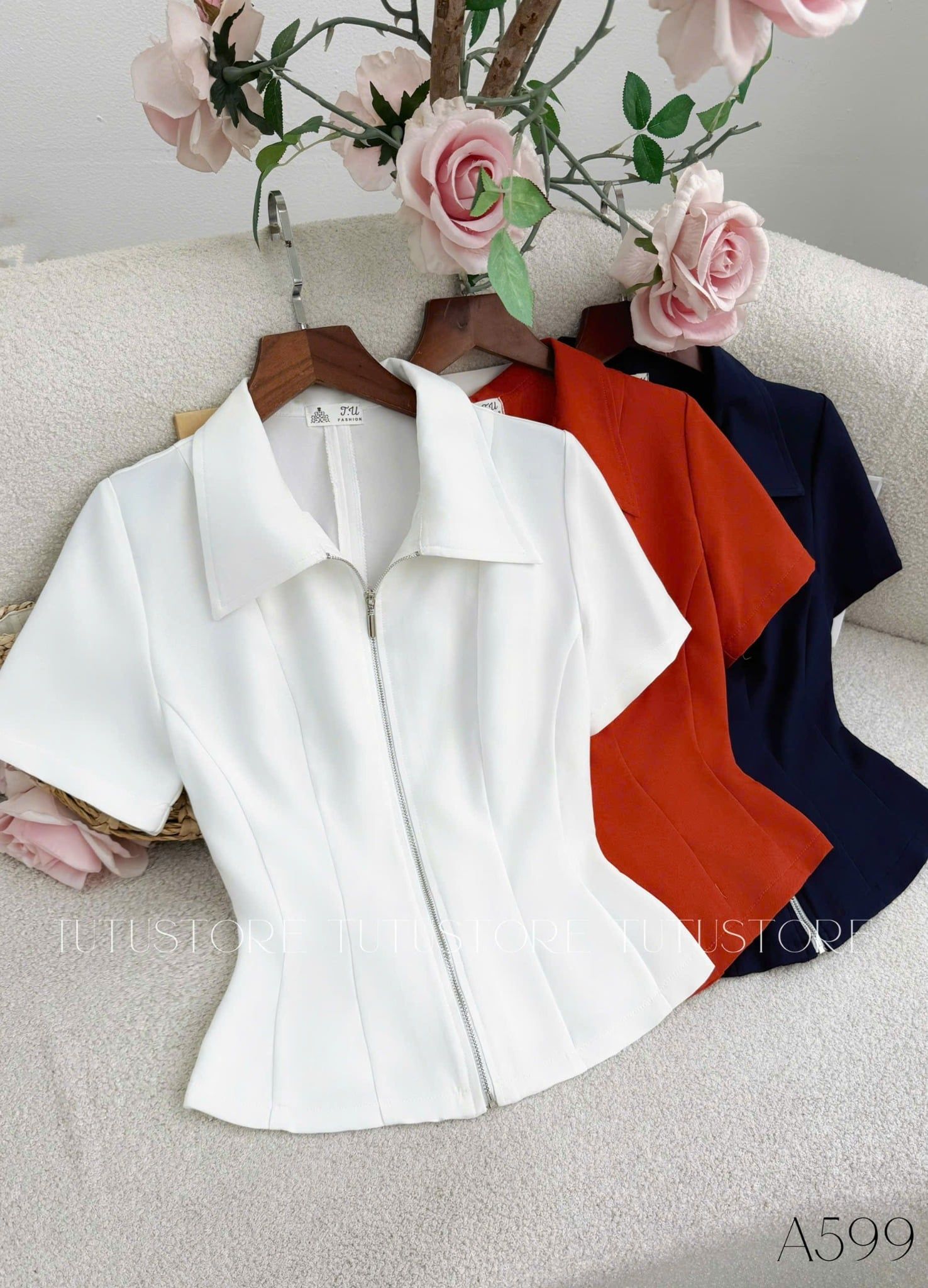 Áo Thiết Kế Cổ Sơ Mi Đi Chơi TuTu Store Mã A599