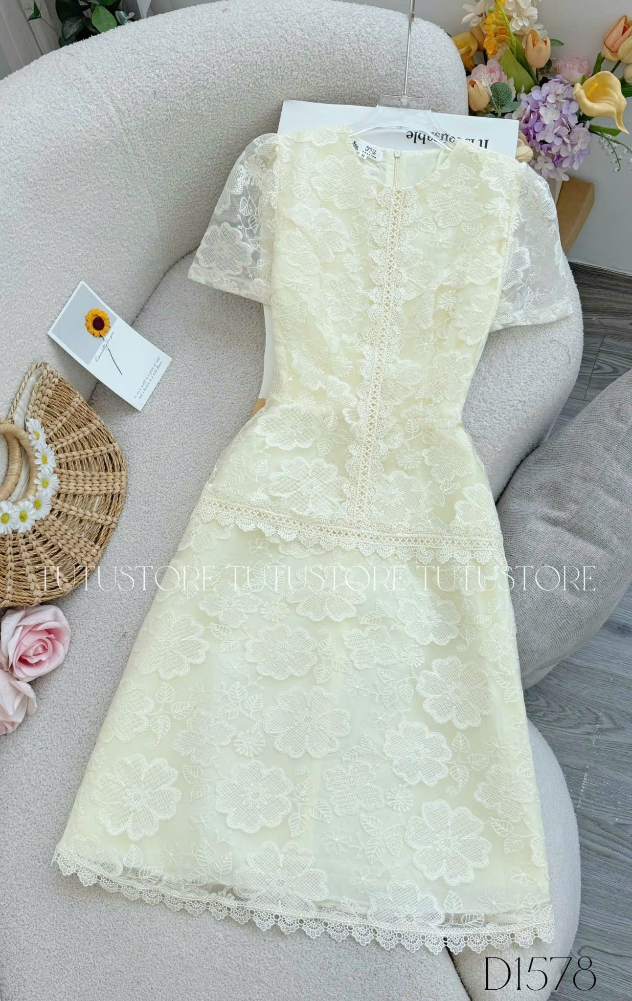 Đầm Thiết Kế Cổ Tròn Dáng Chữ A Đi Tiệc TuTu Store - Mã D1578