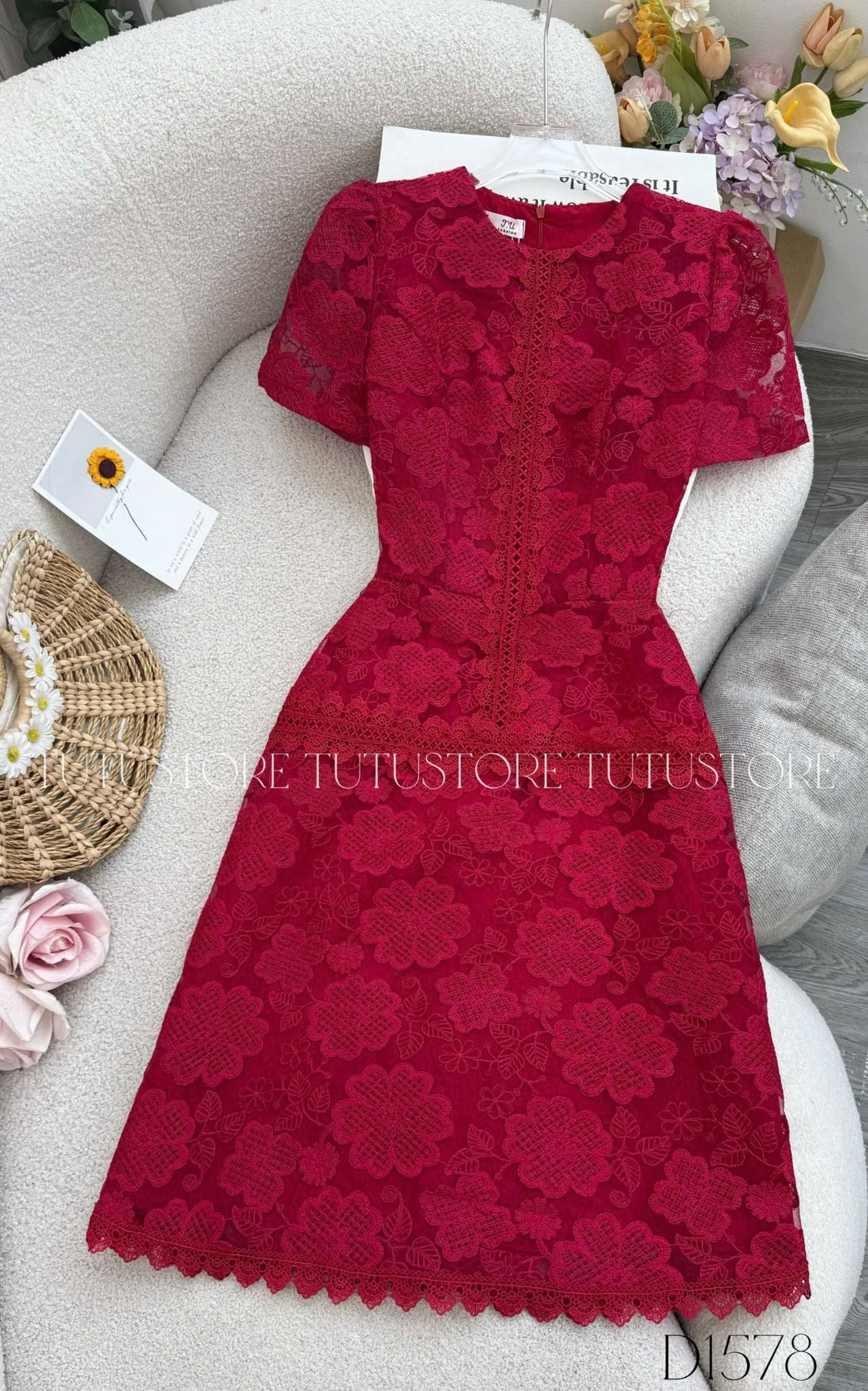 Đầm Thiết Kế Cổ Tròn Dáng Chữ A Đi Tiệc TuTu Store - Mã D1578