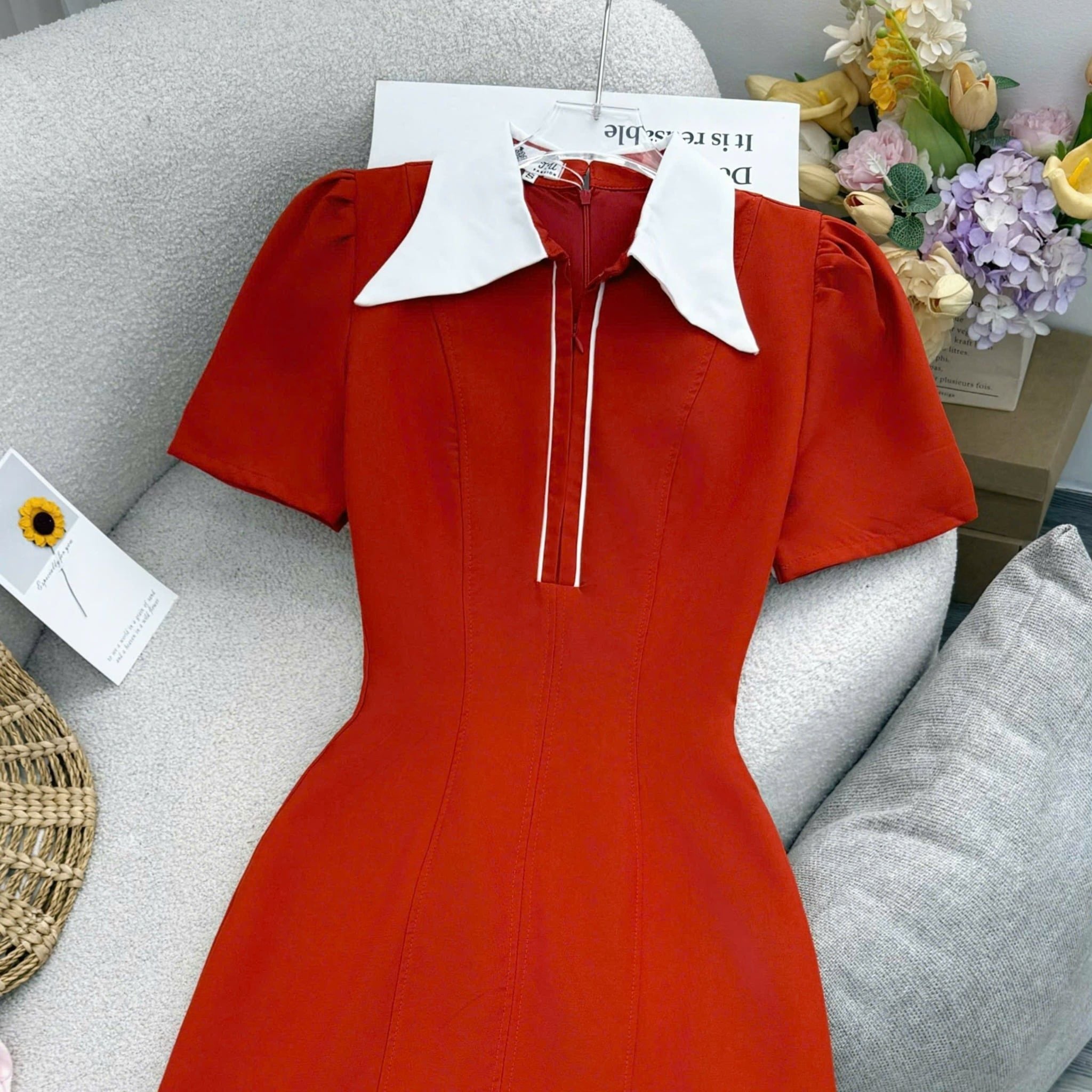 Đầm Thiết Kế Cổ Sơ Mi Dáng Dài Công Sở TuTu Store Mã D1609