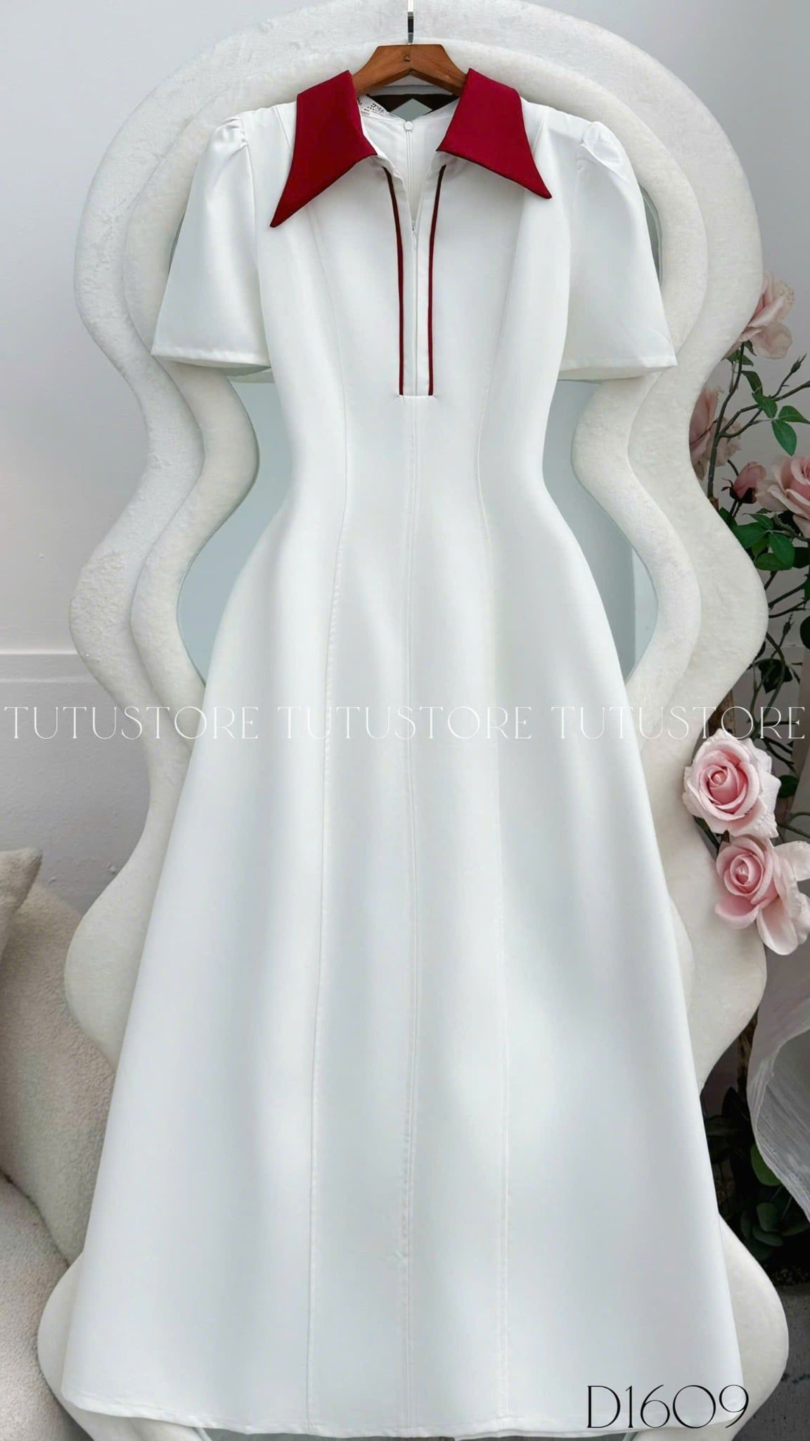 Đầm Thiết Kế Cổ Sơ Mi Dáng Dài Công Sở TuTu Store Mã D1609