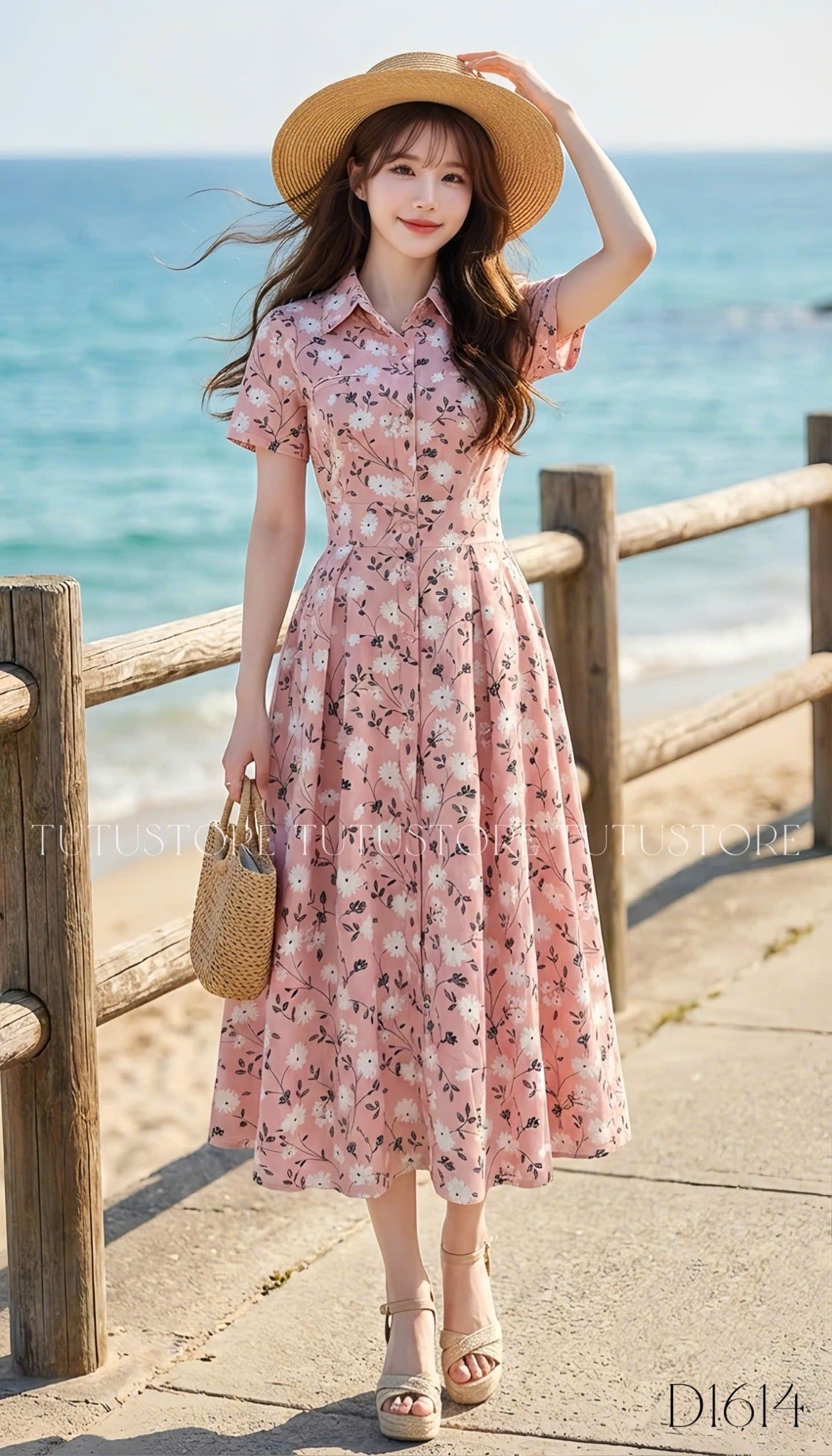 Đầm Thiết Kế Cổ Sơ Mi Dáng Xòe Đi Chơi TuTu Store Mã D1614