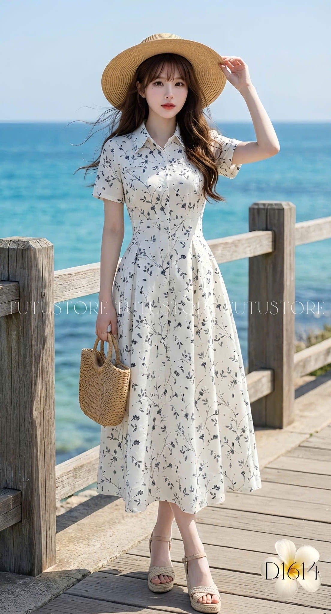 Đầm Thiết Kế Cổ Sơ Mi Dáng Xòe Đi Chơi TuTu Store Mã D1614