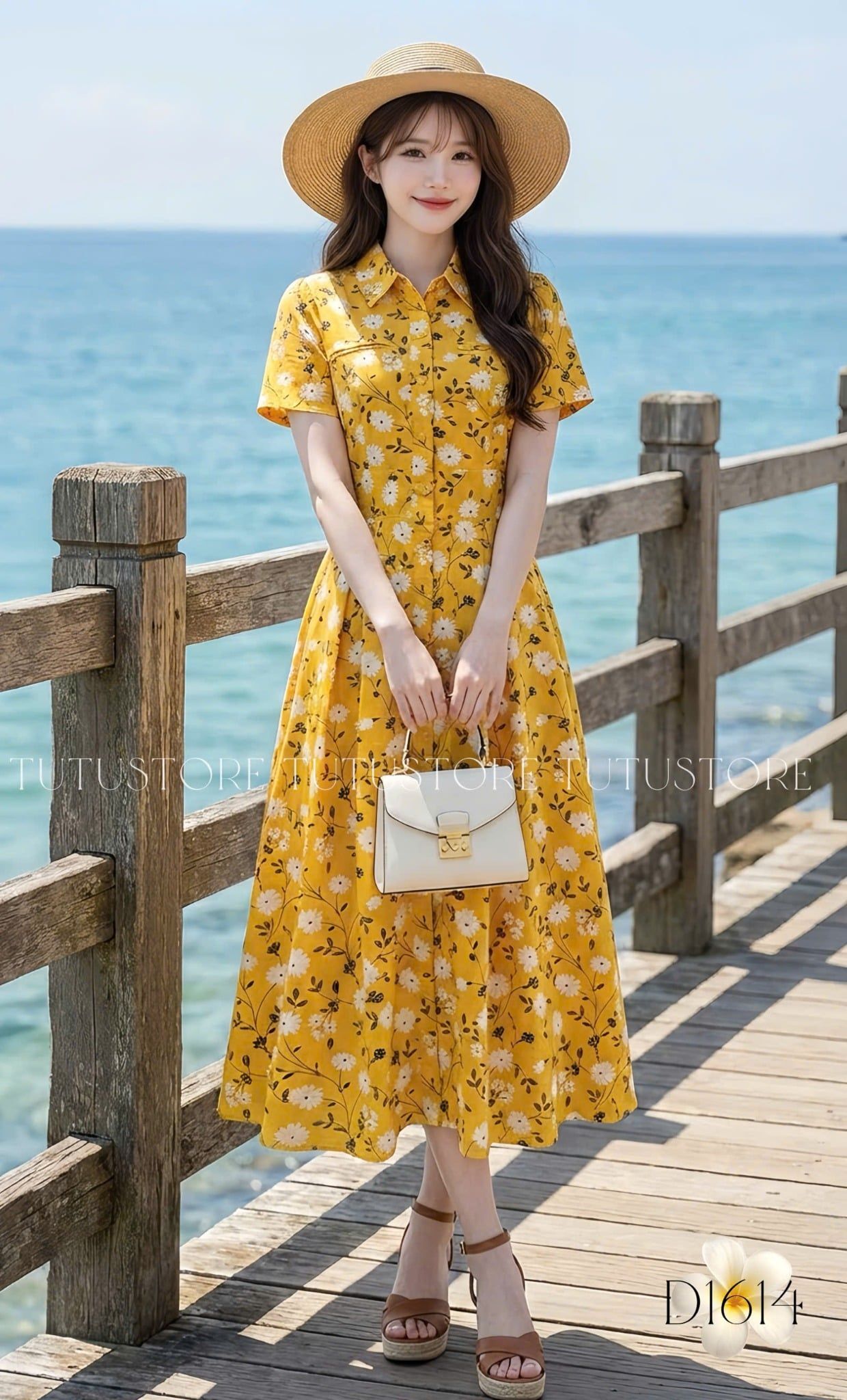 Đầm Thiết Kế Cổ Sơ Mi Dáng Xòe Đi Chơi TuTu Store Mã D1614