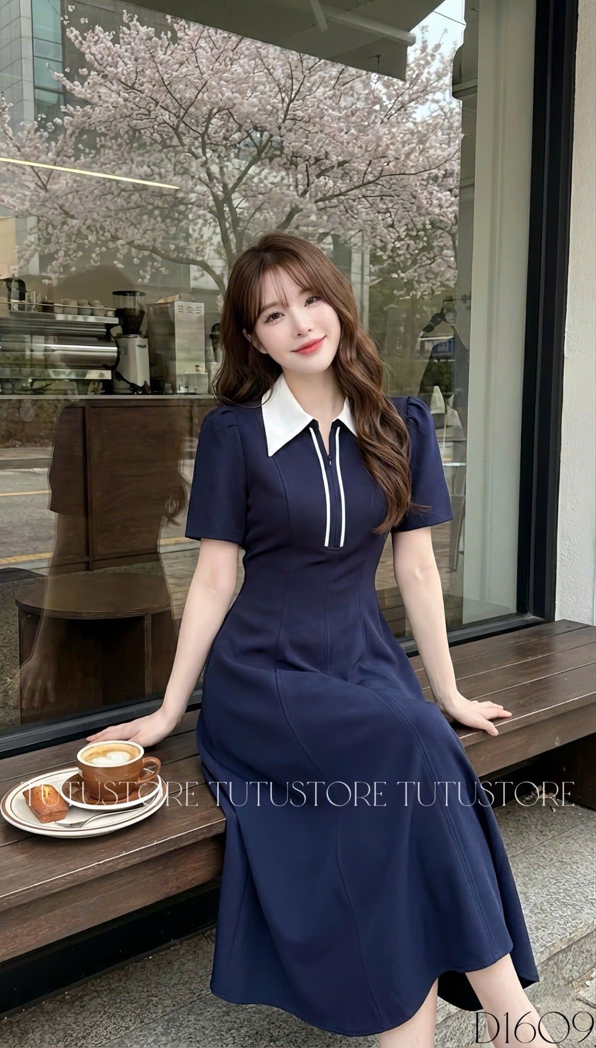 Đầm Thiết Kế Cổ Sơ Mi Dáng Dài Công Sở TuTu Store Mã D1609