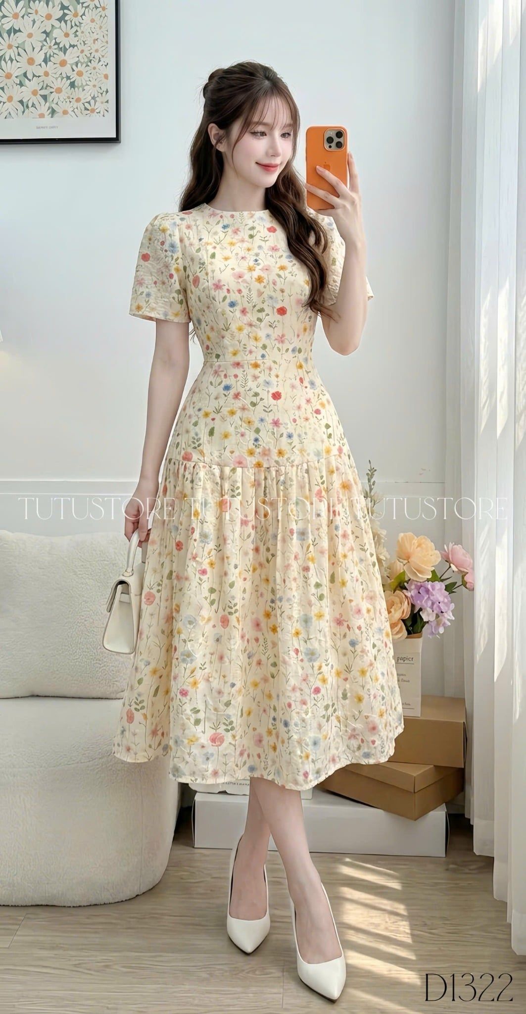 Đầm Kate Thêu Thiết Kế TuTu Store Phù Hợp Đi Chơi Dành Cho Nữ - Mã D1322