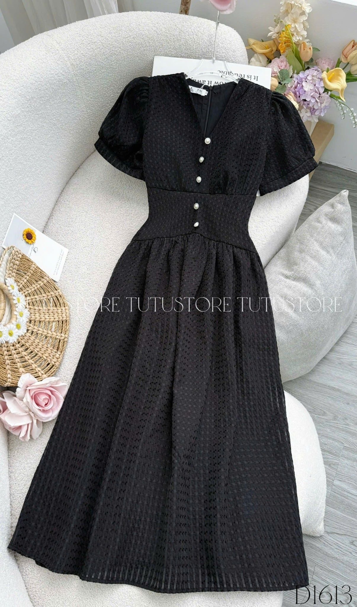 Đầm Thiết Kế Cổ Tim Dáng Xòe Đi Chơi TuTu Store Mã D1613