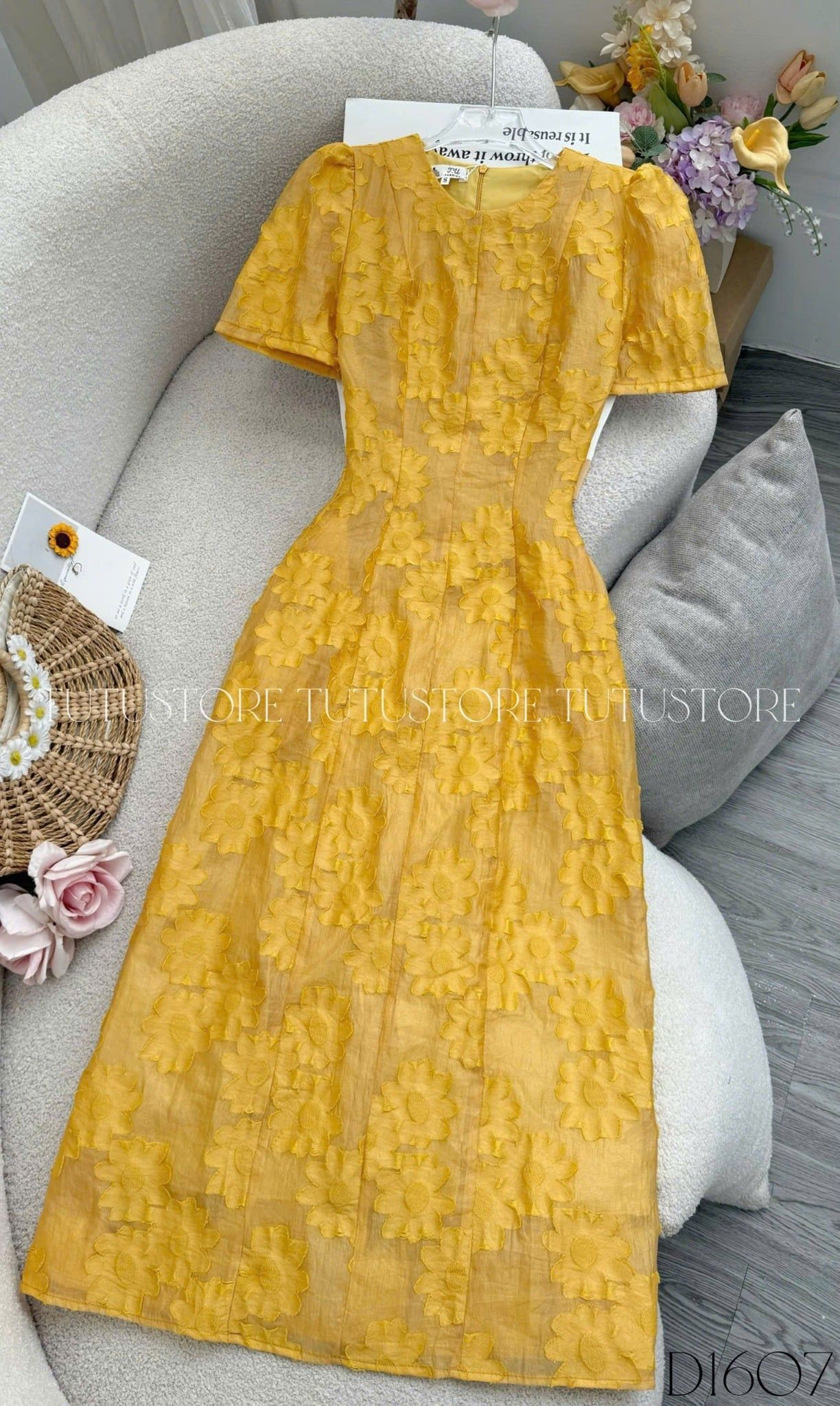 Đầm Thiết Kế Cổ Tròn Dáng Dài Đi Tiệc TuTu Store Mã D1607