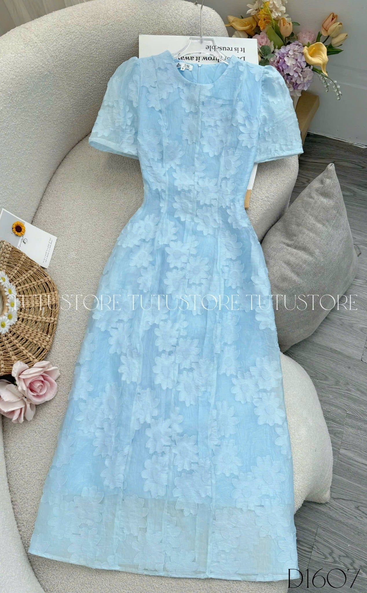 Đầm Thiết Kế Cổ Tròn Dáng Dài Đi Tiệc TuTu Store Mã D1607