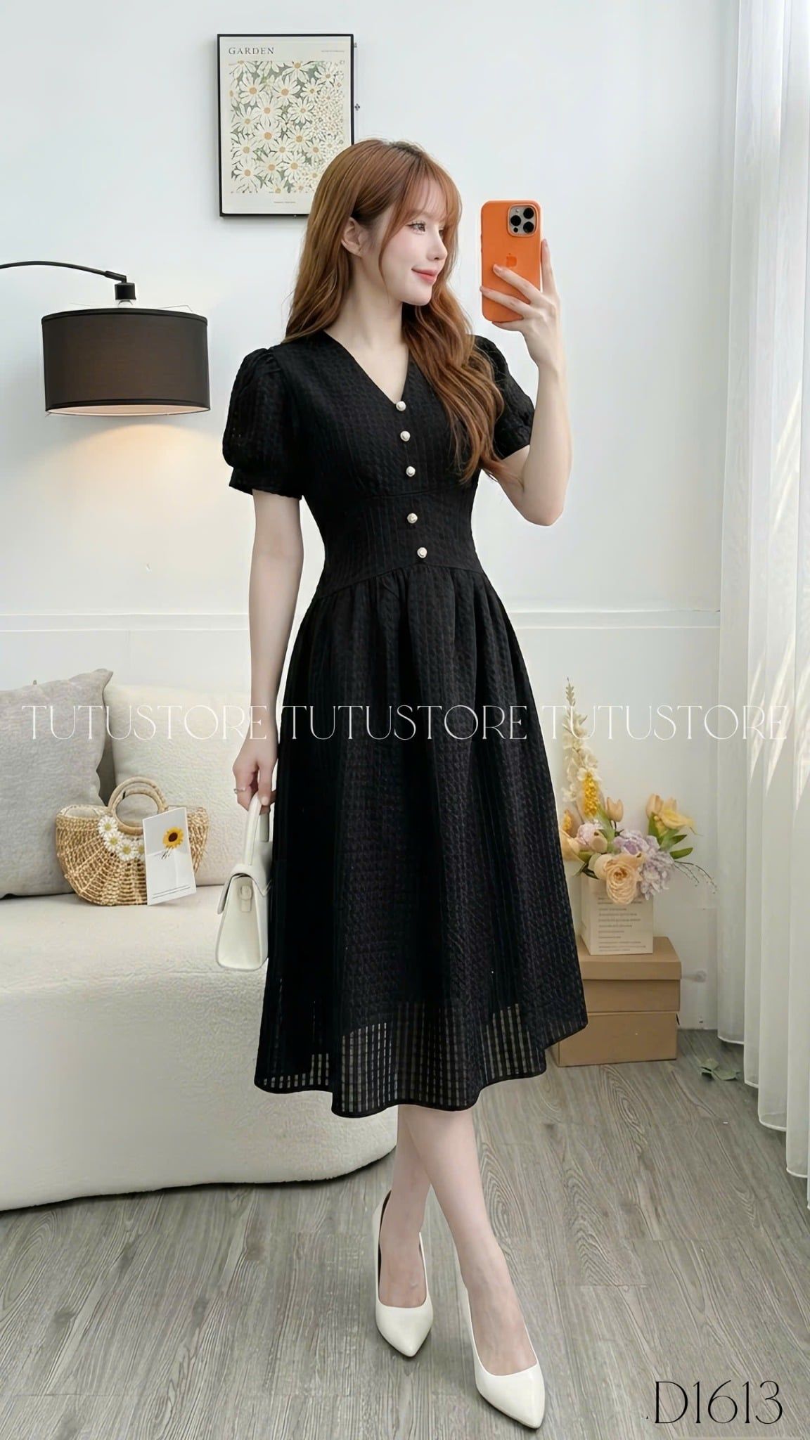 Đầm Thiết Kế Cổ Tim Dáng Xòe Đi Chơi TuTu Store Mã D1613