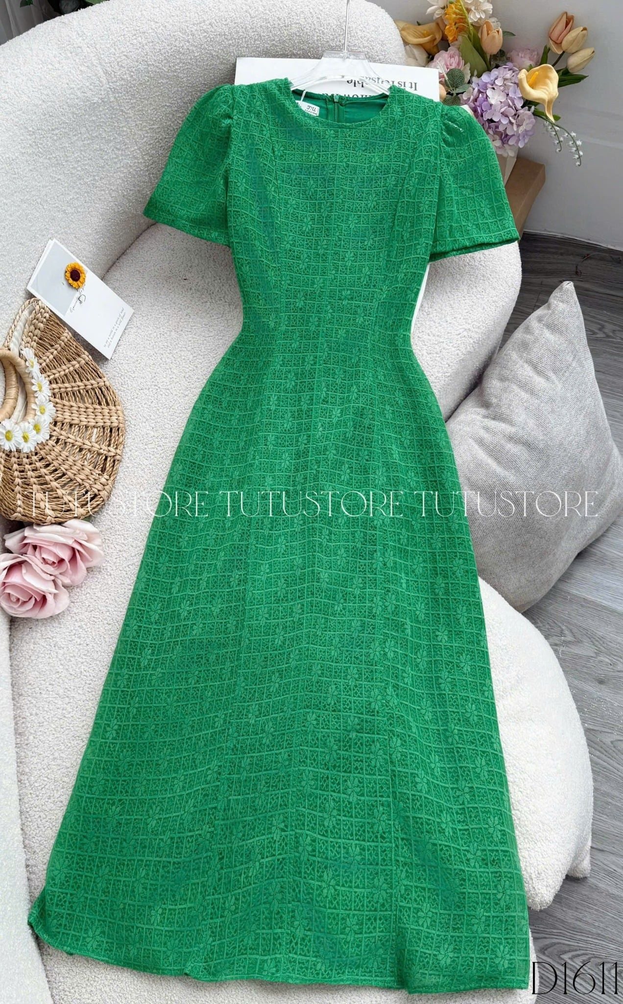 Đầm Thiết Kế Cổ Tròn Dáng Dài Đi Chơi TuTu Store Mã D1611