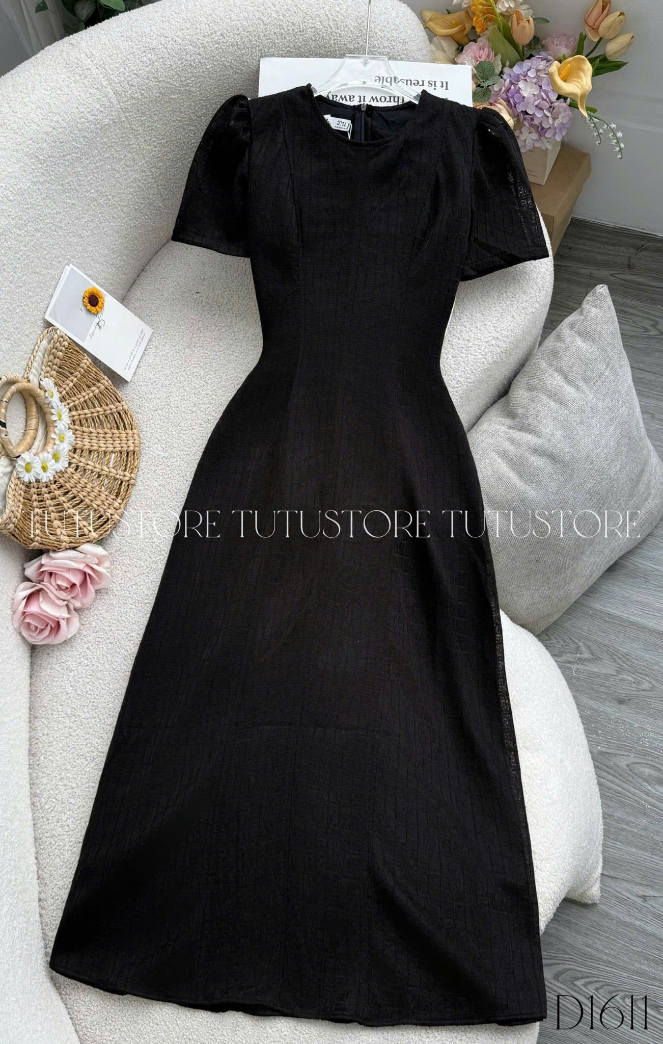 Đầm Thiết Kế Cổ Tròn Dáng Dài Đi Chơi TuTu Store Mã D1611