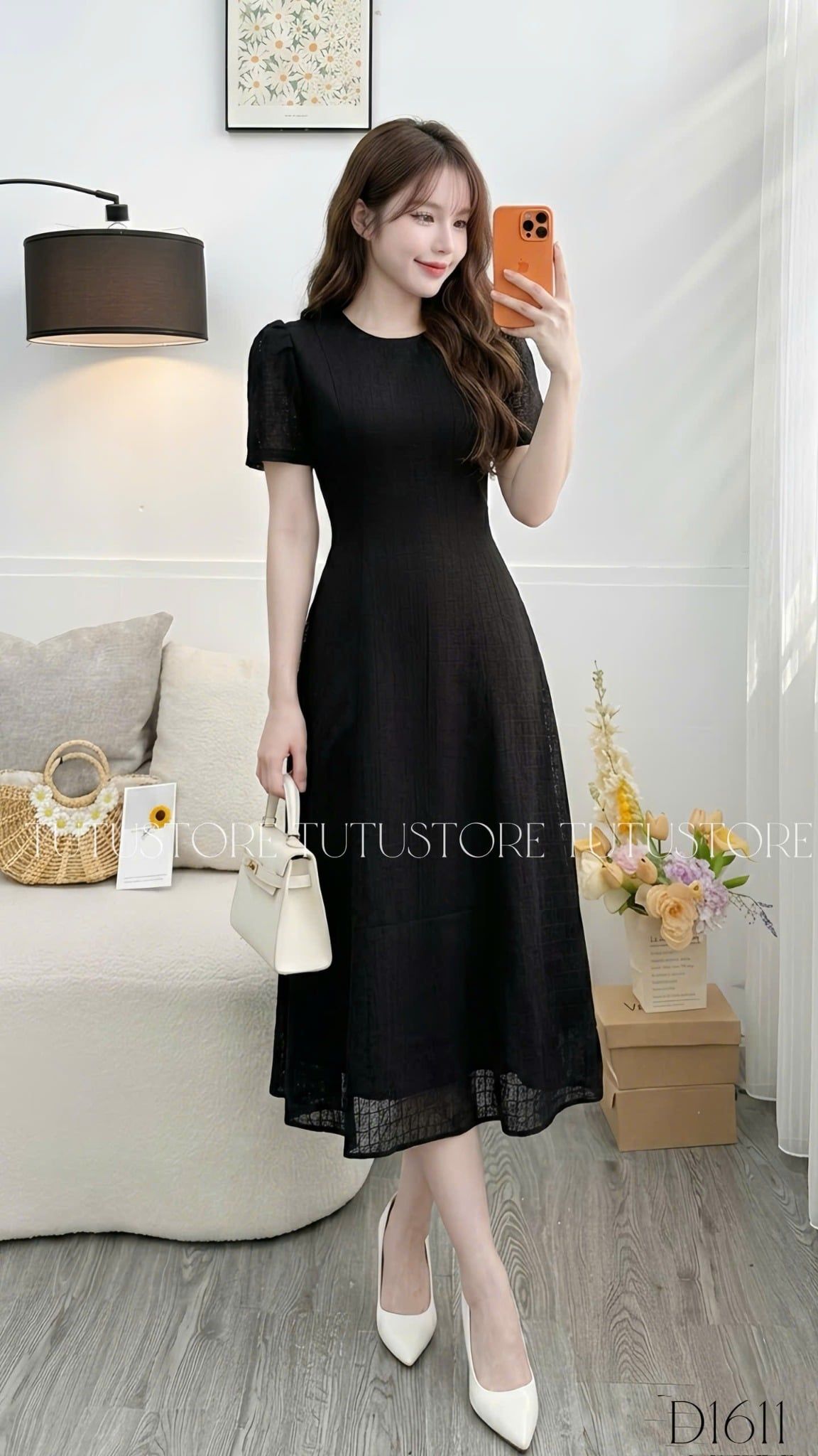 Đầm Thiết Kế Cổ Tròn Dáng Dài Đi Chơi TuTu Store Mã D1611