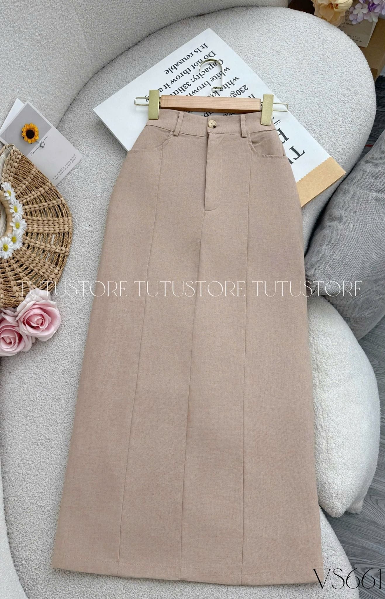 Chân Váy Thiết Kế Dáng Dài Công Sở TuTu Store Mã VS661