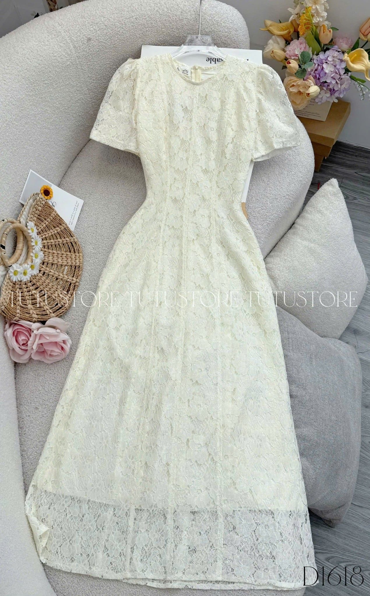 Đầm Thiết Kế Cổ Tròn Dáng Chữ A Đi Tiệc TuTu Store Mã D1618