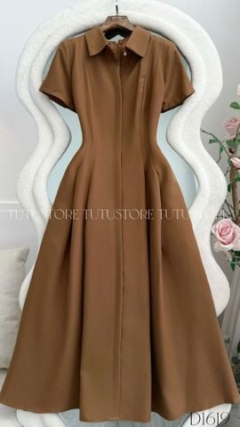 Đầm Thiết Kế Kiểu Cổ Sơ Mi Dáng Dài Công Sở TuTu Store Mã D1619