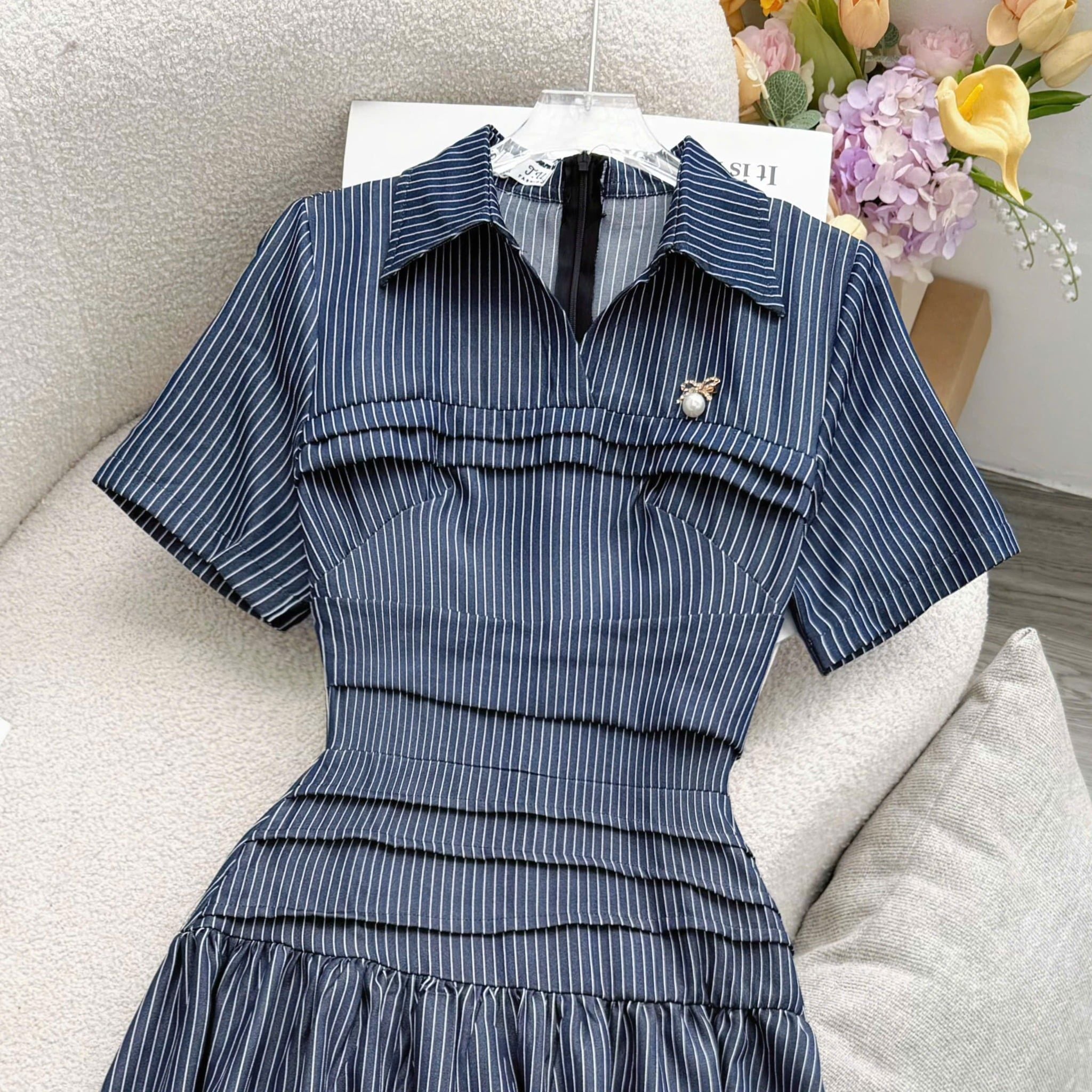Đầm Thiết Kế Cổ Sơ Mi Dáng Dài Công Sở TuTu Store Mã D1627