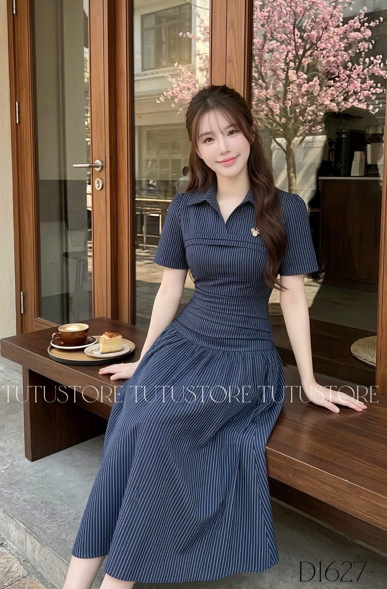 Đầm Thiết Kế Cổ Sơ Mi Dáng Dài Công Sở TuTu Store Mã D1627