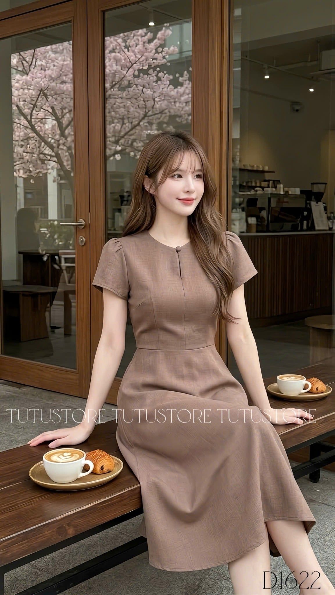 Đầm Thiết Kế Cổ Tròn Dáng Xòe Nhẹ Nhàng Công Sở TuTu Store Mã D1622