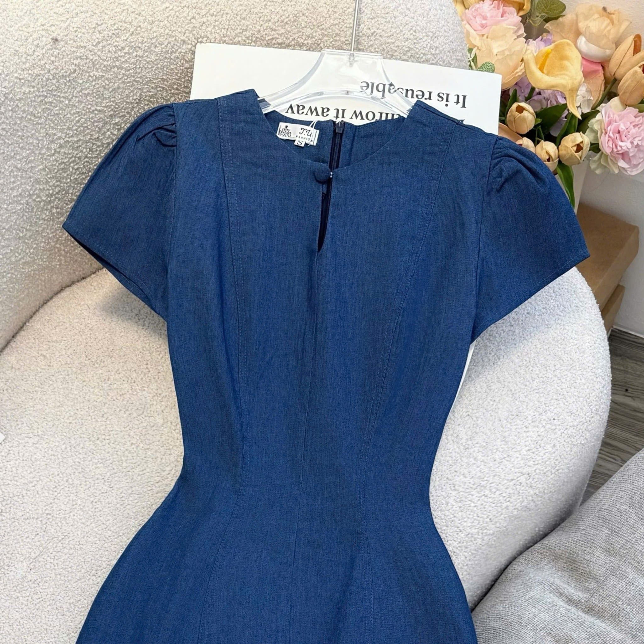 Đầm Thiết Kế Cổ Giọt Nước Dáng Dài Thanh Lịch Công Sở TuTu Store Mã D1620