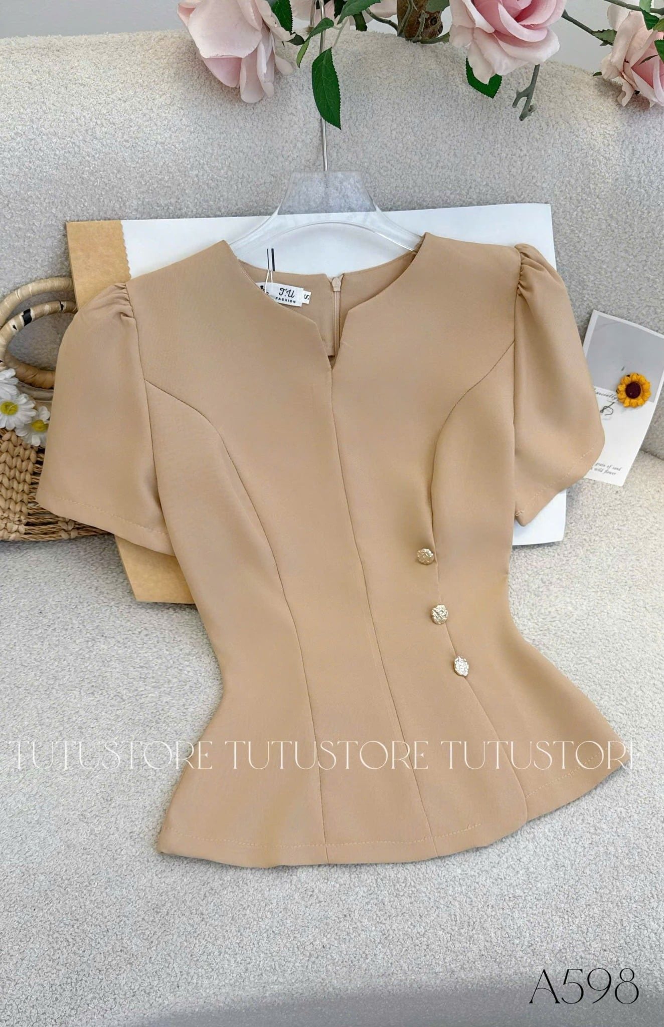 Áo Thiết Kế Dáng Peplum Công Sở TuTu Store Mã A598