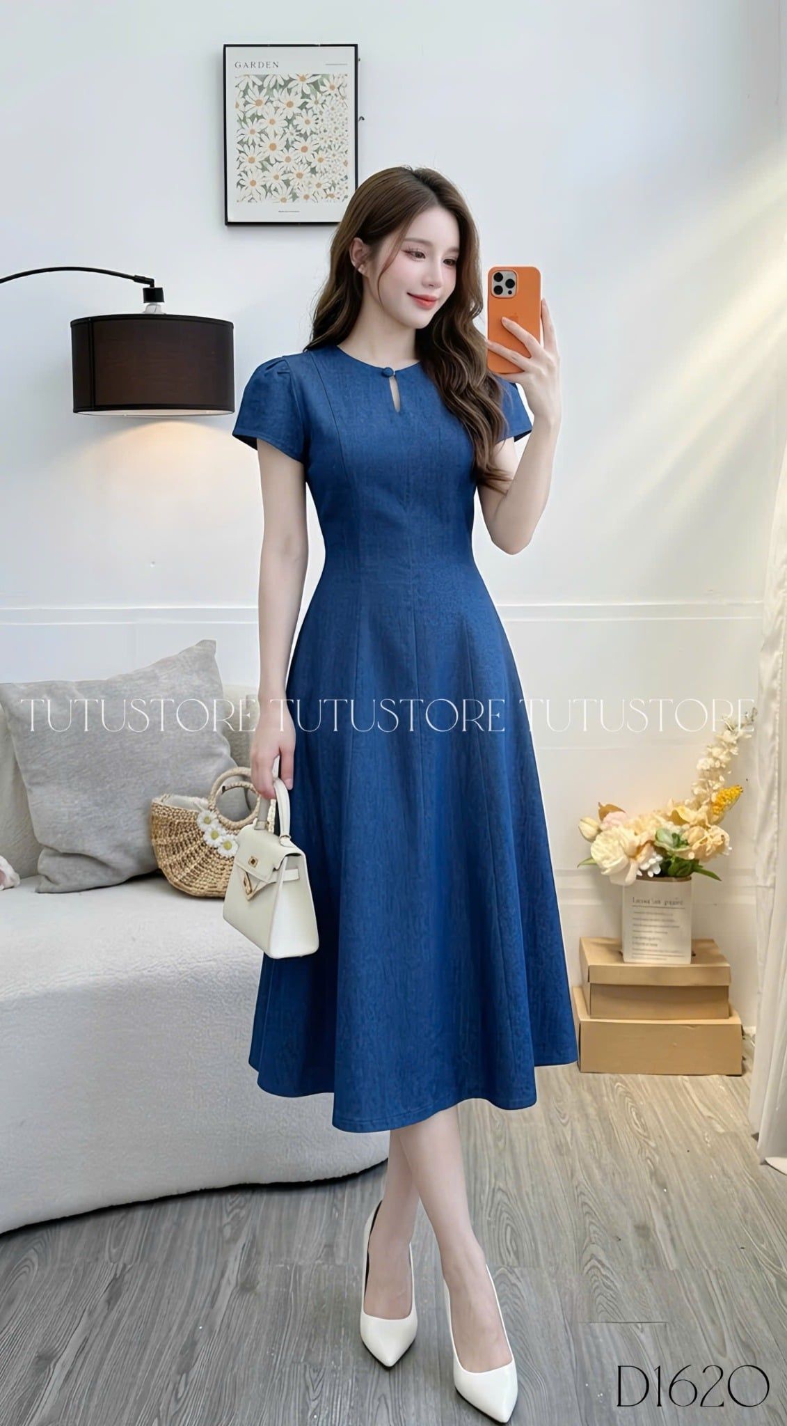 Đầm Thiết Kế Cổ Giọt Nước Dáng Dài Thanh Lịch Công Sở TuTu Store Mã D1620