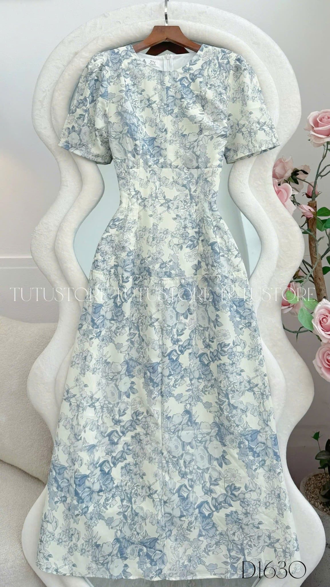 Đầm Thiết Kế Cổ Tròn Dáng Dài Đi Chơi TuTu Store Mã D1630