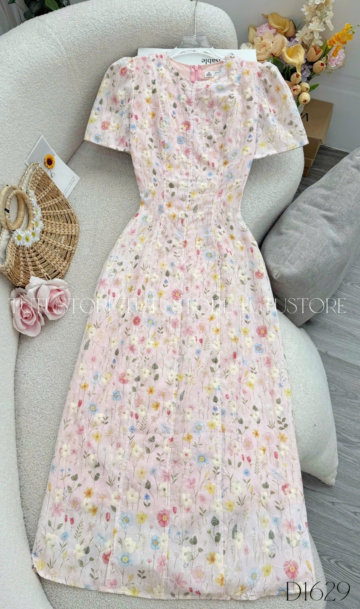 Đầm Thiết Kế Dáng Chữ A Đi Chơi TuTu Store Mã D1629