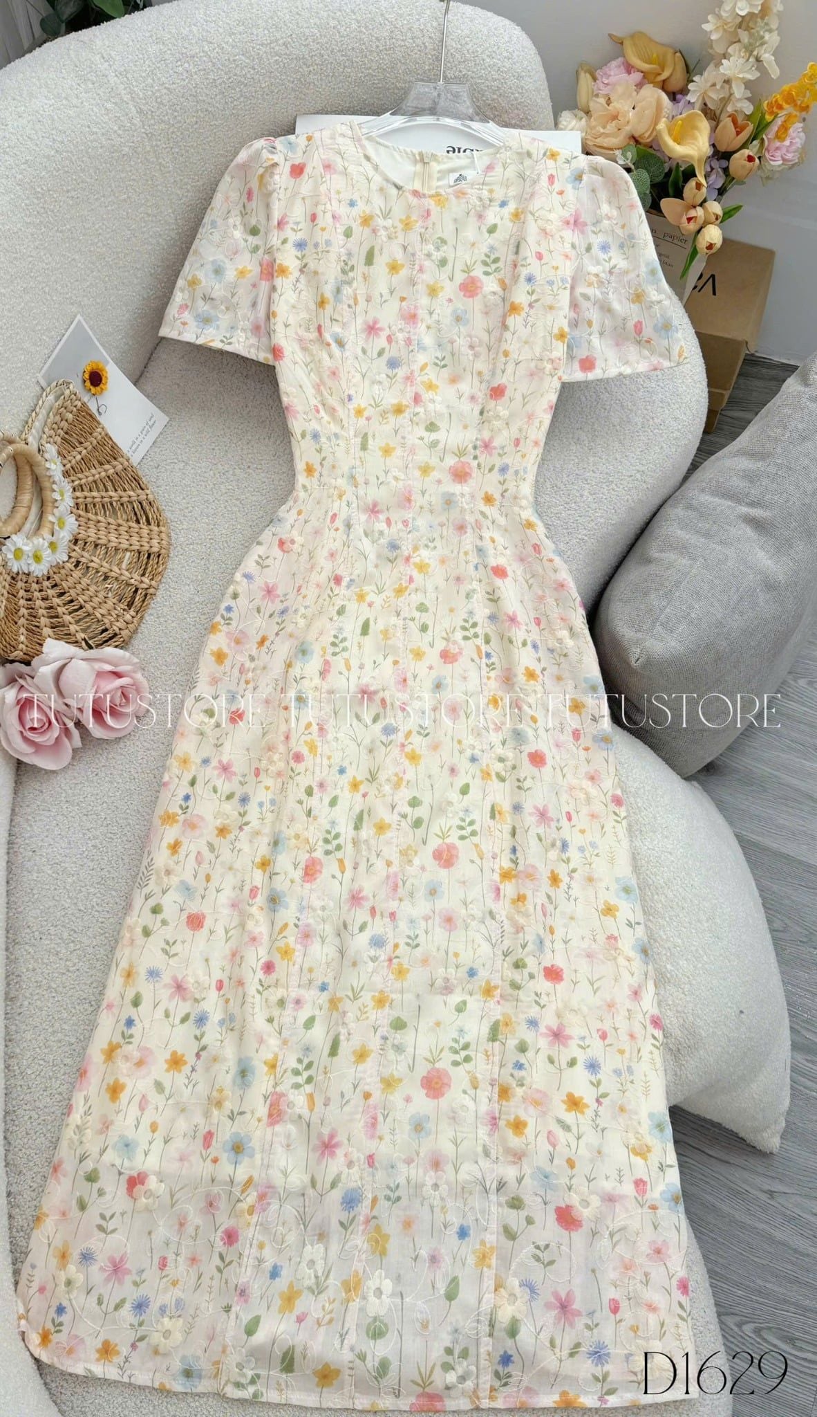 Đầm Thiết Kế Dáng Chữ A Đi Chơi TuTu Store Mã D1629