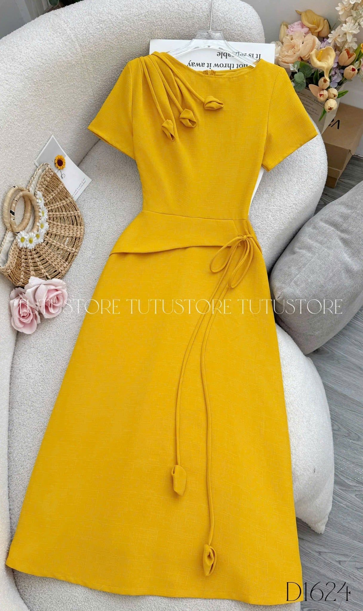 Đầm Thiết Kế Kiểu Hoa Nổi Dáng Dài Đi Tiệc TuTu Store Mã D1624