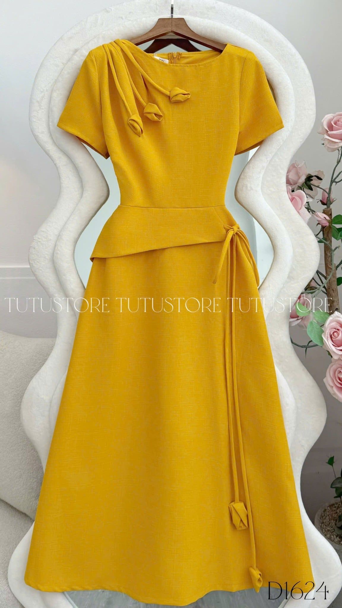 Đầm Thiết Kế Kiểu Hoa Nổi Dáng Dài Đi Tiệc TuTu Store Mã D1624