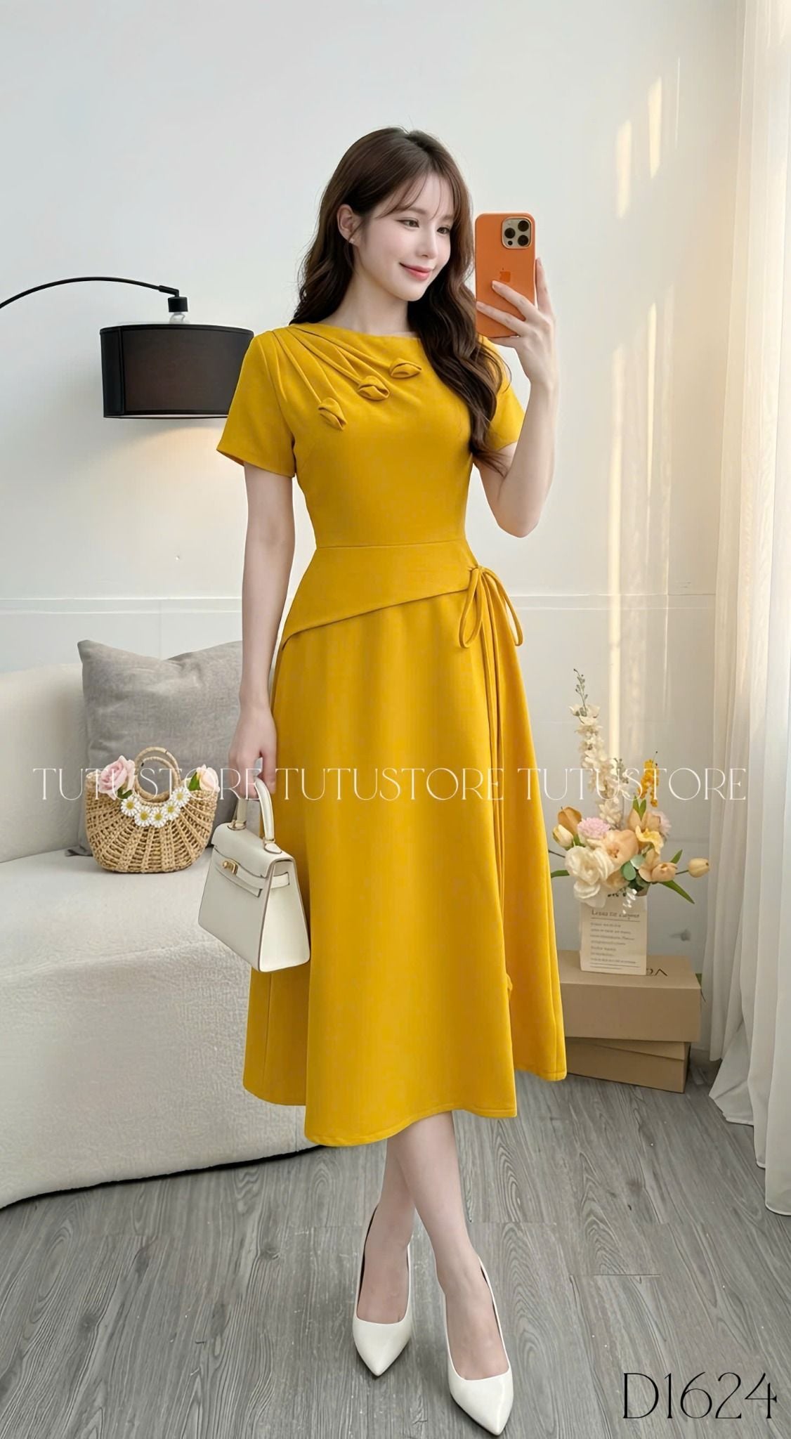 Đầm Thiết Kế Kiểu Hoa Nổi Dáng Dài Đi Tiệc TuTu Store Mã D1624