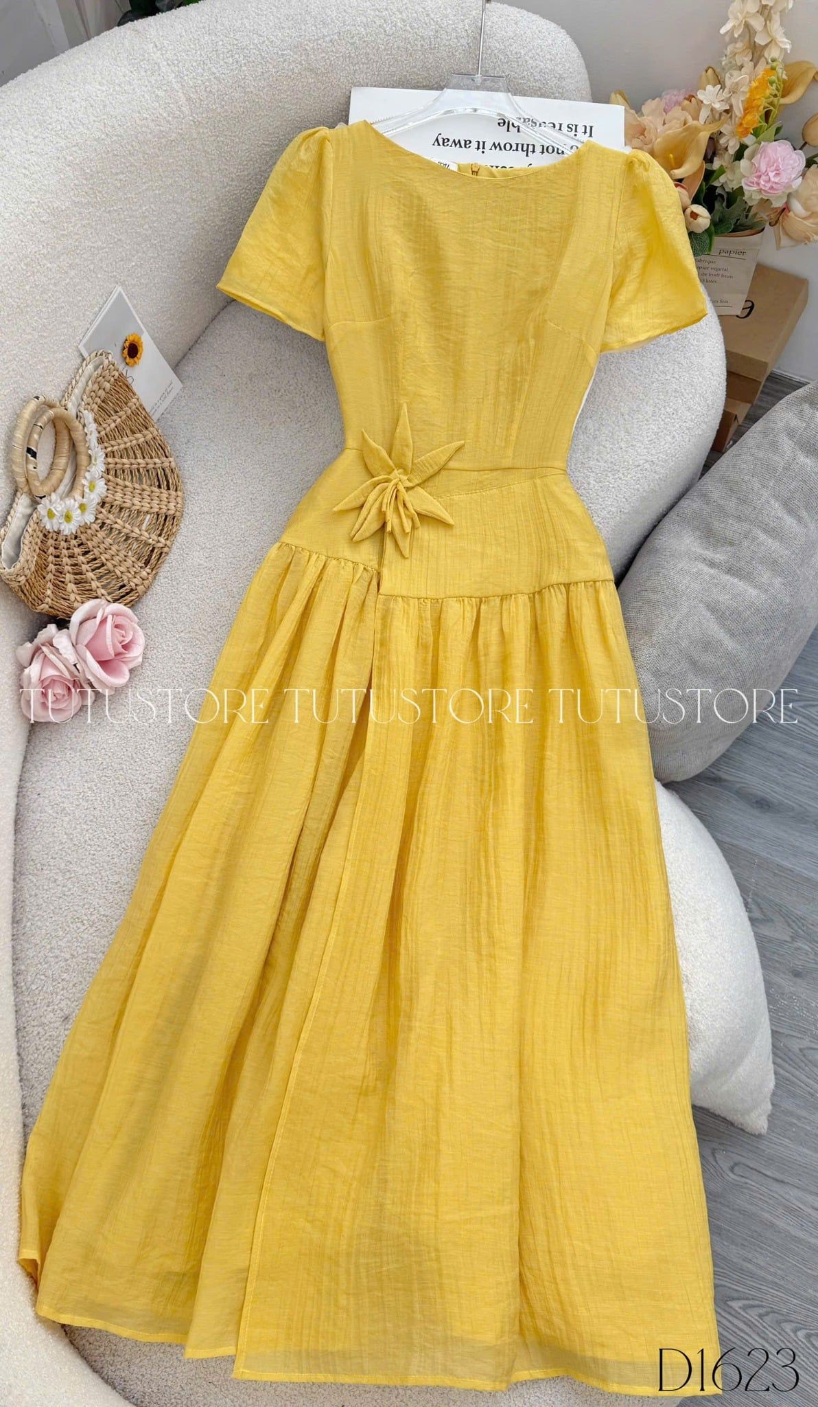 Đầm Xinh Thiết Kế Cổ Tròn Dáng Dài Nhẹ Nhàng Đi Chơi TuTu Store Mã D1623