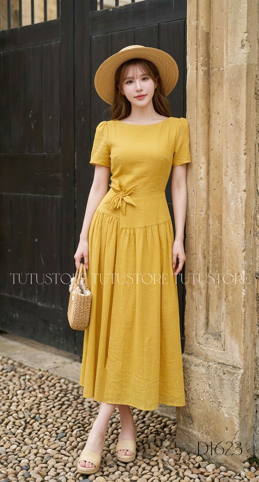 Đầm Xinh Thiết Kế Cổ Tròn Dáng Dài Nhẹ Nhàng Đi Chơi TuTu Store Mã D1623