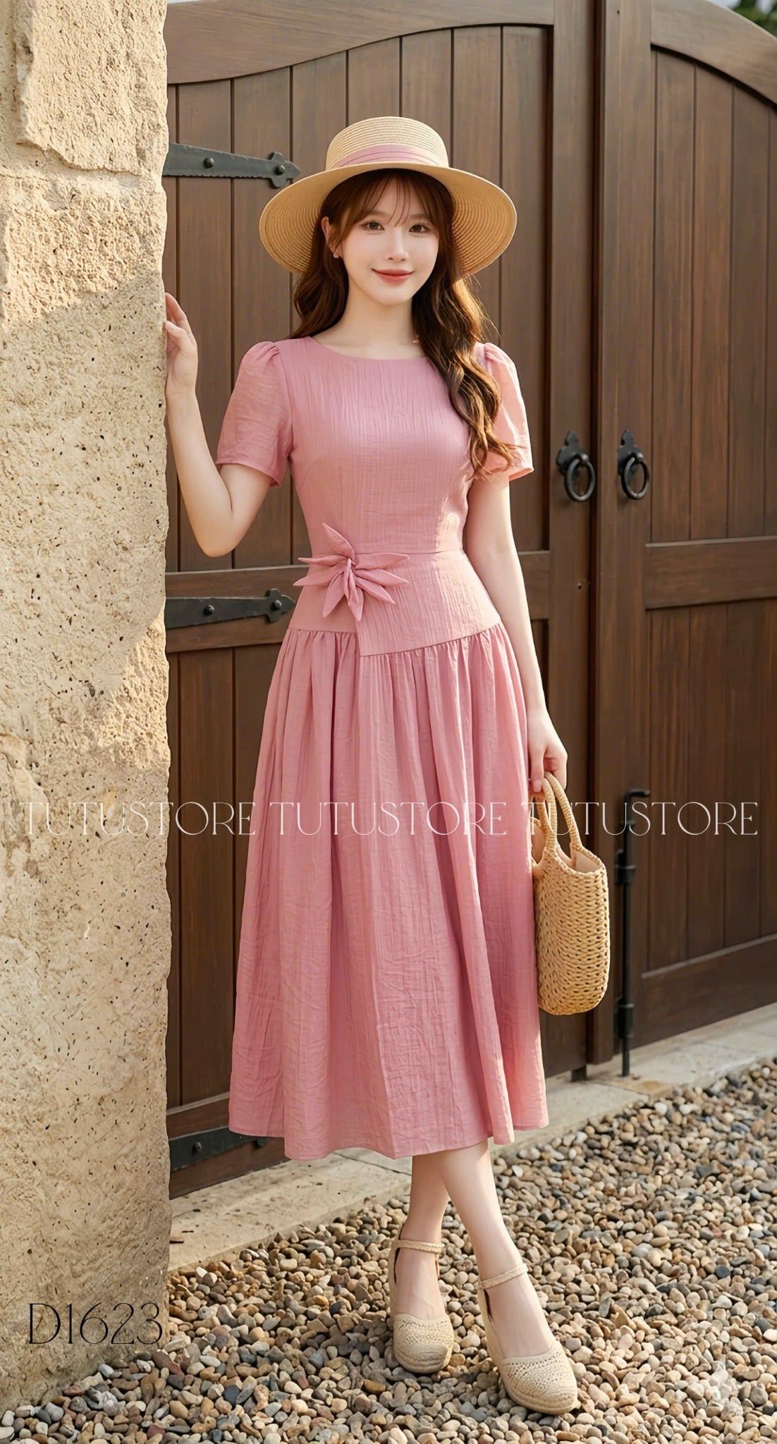 Đầm Xinh Thiết Kế Cổ Tròn Dáng Dài Nhẹ Nhàng Đi Chơi TuTu Store Mã D1623