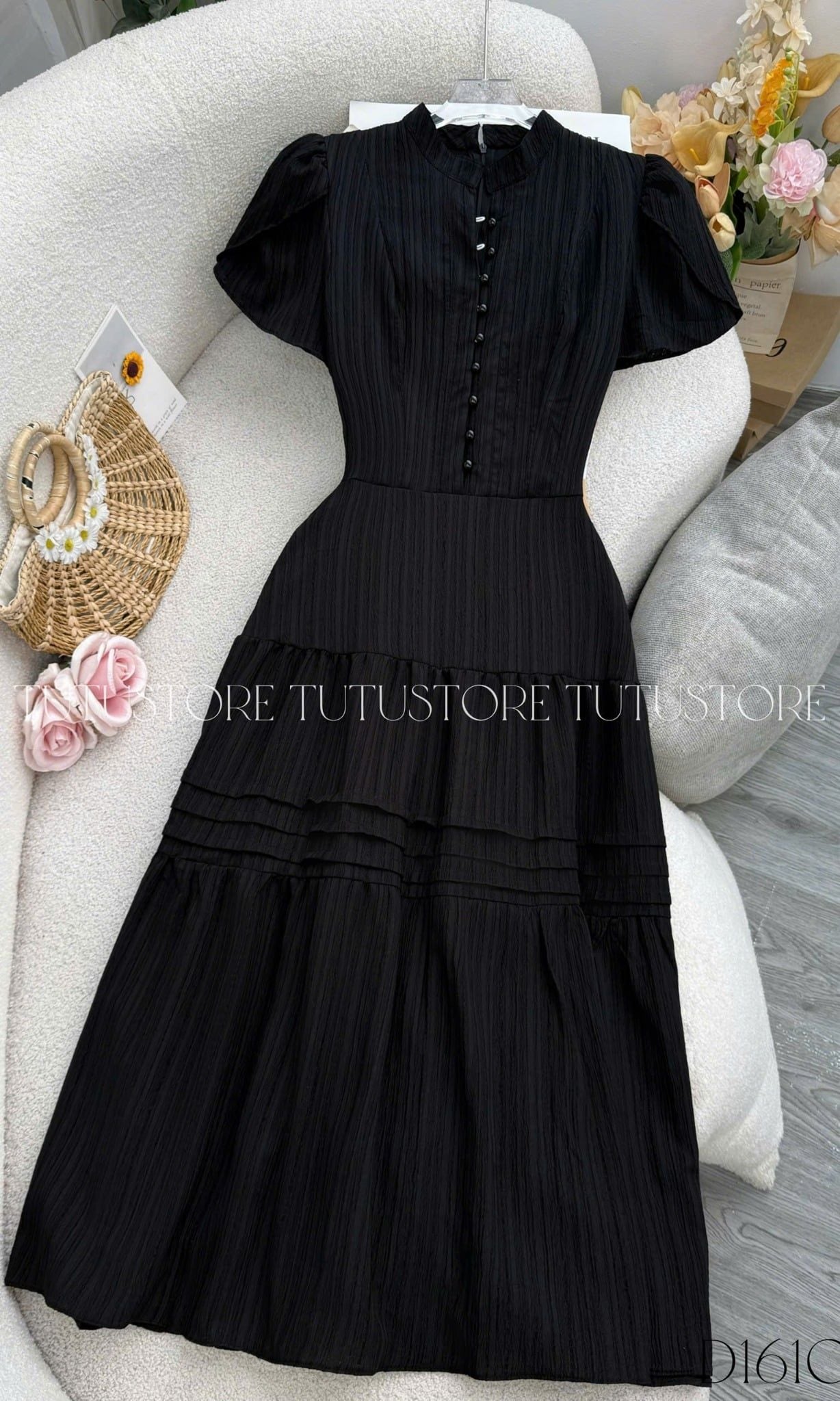 Đầm Thiết Kế Cổ Tròn Dáng Dài Đi Chơi TuTu Store Mã D1610