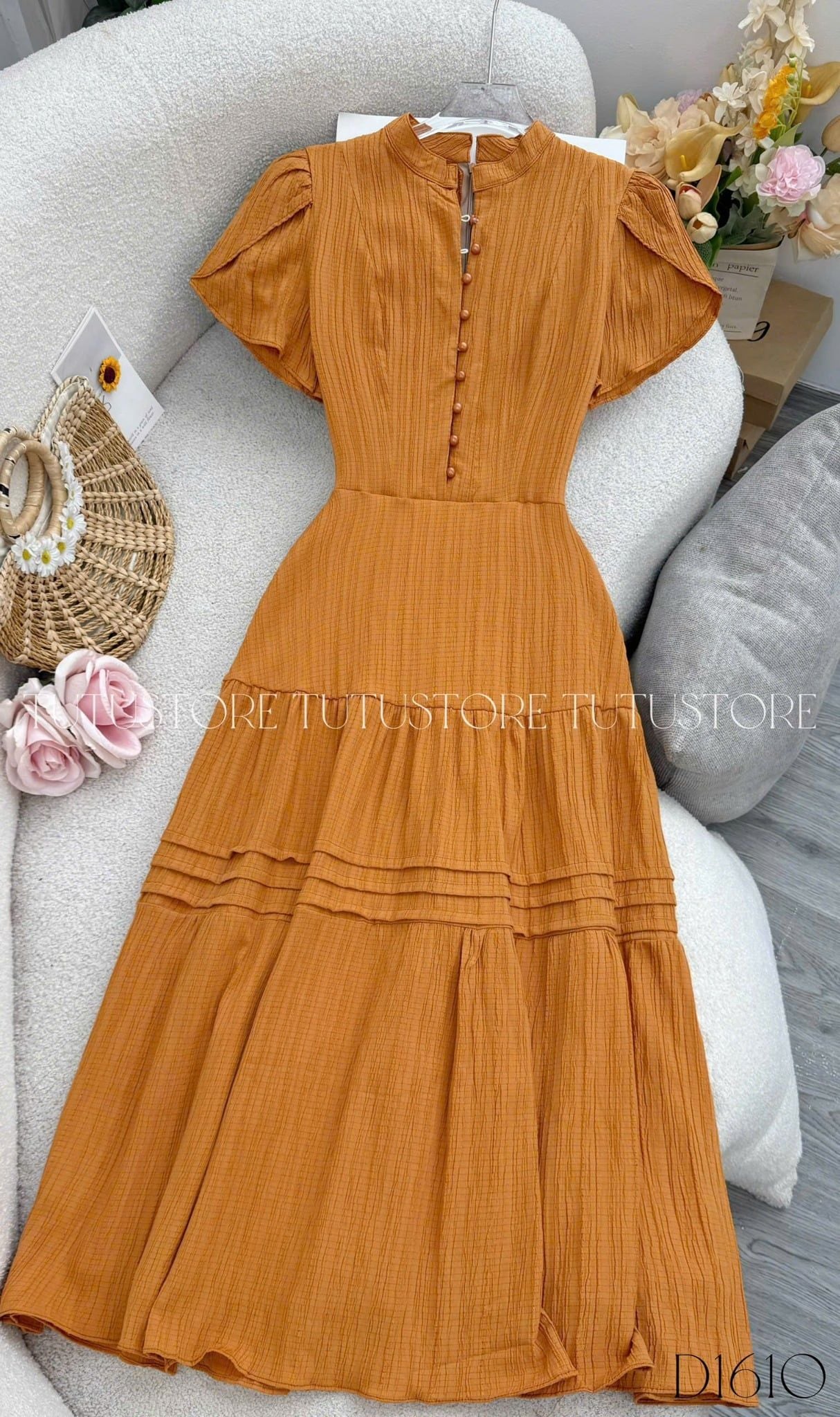 Đầm Thiết Kế Cổ Tròn Dáng Dài Đi Chơi TuTu Store Mã D1610