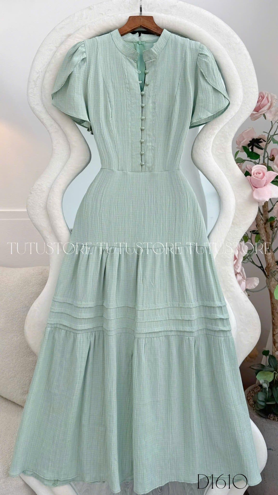 Đầm Thiết Kế Cổ Tròn Dáng Dài Đi Chơi TuTu Store Mã D1610