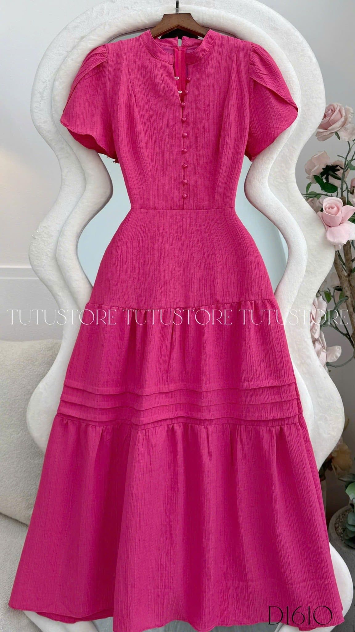 Đầm Thiết Kế Cổ Tròn Dáng Dài Đi Chơi TuTu Store Mã D1610