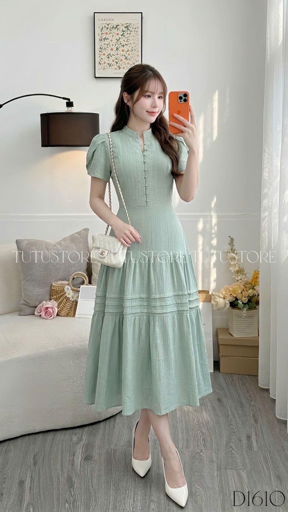 Đầm Thiết Kế Cổ Tròn Dáng Dài Đi Chơi TuTu Store Mã D1610