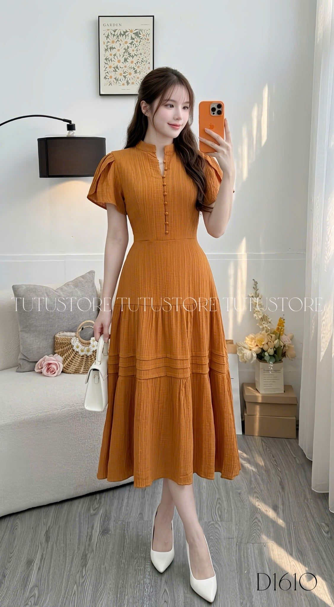 Đầm Thiết Kế Cổ Tròn Dáng Dài Đi Chơi TuTu Store Mã D1610