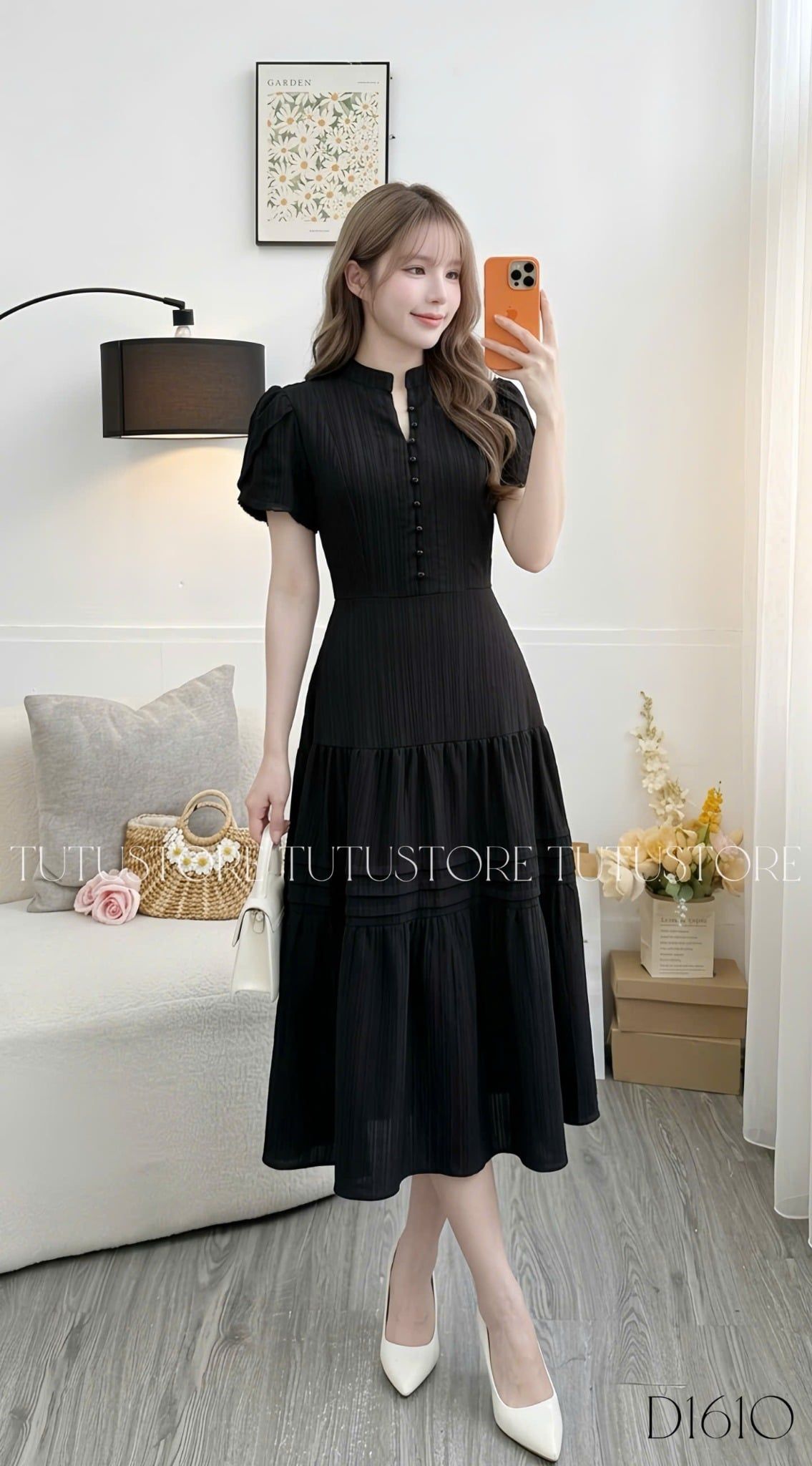 Đầm Thiết Kế Cổ Tròn Dáng Dài Đi Chơi TuTu Store Mã D1610