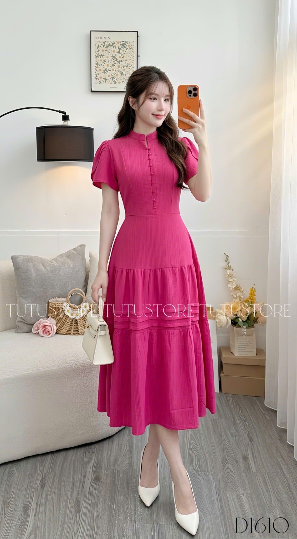 Đầm Thiết Kế Cổ Tròn Dáng Dài Đi Chơi TuTu Store Mã D1610