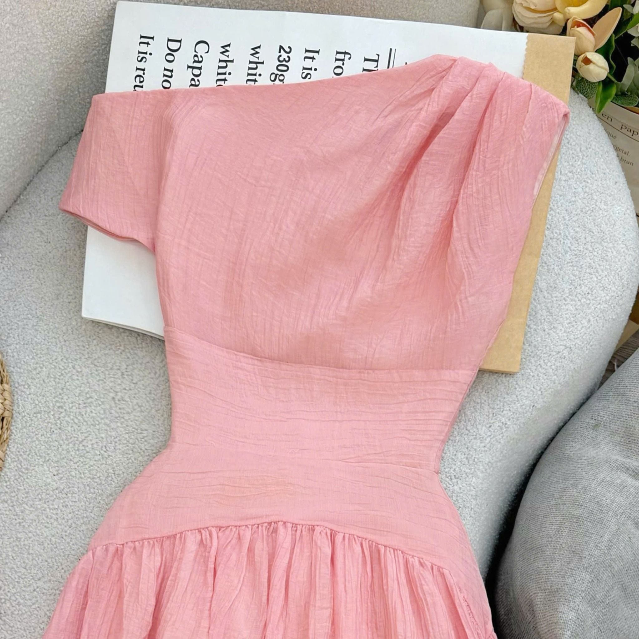 Đầm Thiết Kế Lệch Vai Dáng Xòe Nhẹ Nhàng Đi Chơi TuTu Store Mã D1639